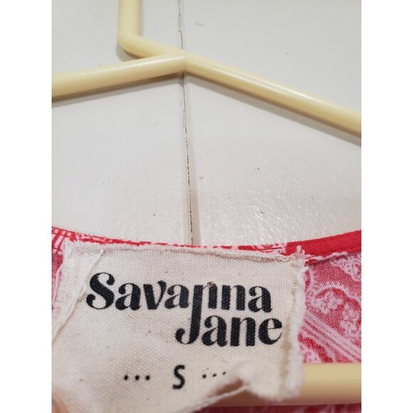 Savanna Jane Womens S Blouse Embroidered Floral 100% Rayon Lightweight Boho - Picture 6 of 7